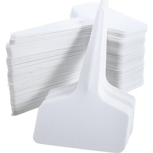 100Pcs Plastic Plant T-type Tags Markers Nursery Gardening Labels Set Outdoor Garden Decoration Seedling Tray Mark Tools