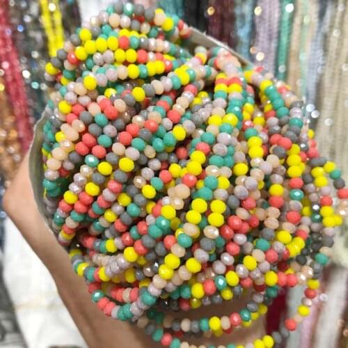 Mix Colors 3mm 135pcs Faceted Crystal Beads Seed Red Crystal Glass Beads Charms Spacer Beads For Jewelry Making DIY Findings