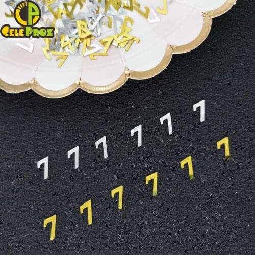 15grams Number Seven Digit 7 Table Confetti Anniversary Decoration 1-10 Confetti Balloon DIY Birthday Event Party Supply 2500pcs