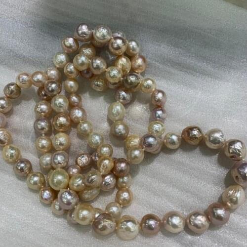 Baroque natural fresh water pearl necklace long sweater necklace 100CM candy multi color fashion women jewelry casual style