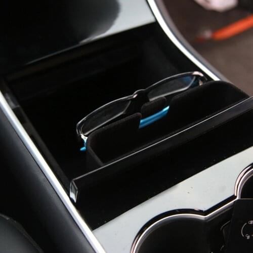 Storage Box Hidden Space Increasing Flocking Interior Armrest Internal Accessory Glasses Storage Case for Tesla Model 3