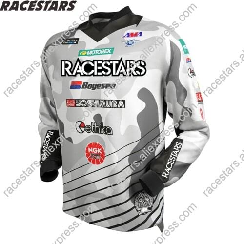 RACESTARS Motocross Jersey MTB Moto Downhill Jersey MX DH Cycling Mountain Bike DH Maillot Ciclismo hombre quick drying jersey