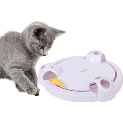 Interactive Cat Toys Turntable Mice Toys for Indoor Cats Kittens Automatic Electric Mice Catch Toy Pet Toys Interactive Pet Toy