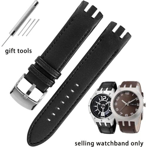 Leather Double notched wristband for s-w-atch Leather watchband yts401402409713ytb400 watch strap 20mm mens mens watch chain