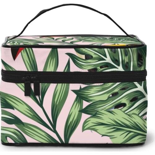 2021 Multi-function Travel Organizer Bag Exotic Tropical Green Jungle Palm Leaves Cosmetic Bag Beauty Makeup Toiletry Wash Bags