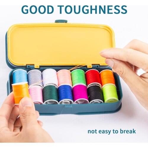 Macaron colors Travel Sewing Box Kit Sewing Thread Stitches Knitting Needles Tool Cloth Buttons Craft Scissor Home Organizer New