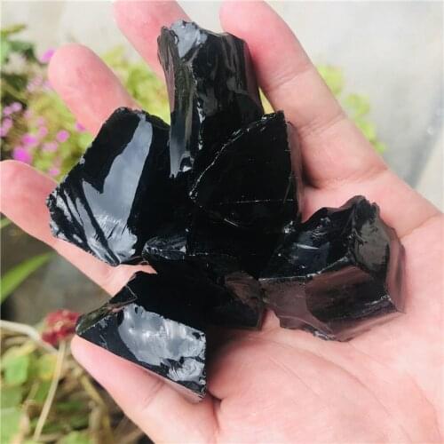 Natural Raw Black Obsidian Quartz Stones Rough Rock Crystals Metaphysical Reiki Healing Size Energy Healing Stone