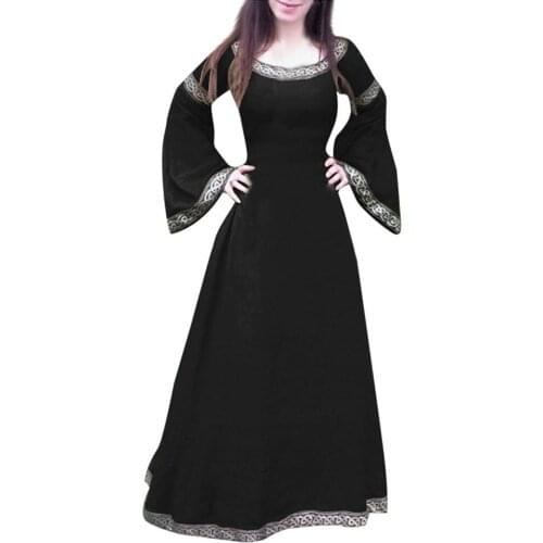 New Summer Dress Women Medie Dress Renaiss Fit Irregular Long Sleeve Cosplay Maxi Dress Dresses For Women 2021 Vestidos