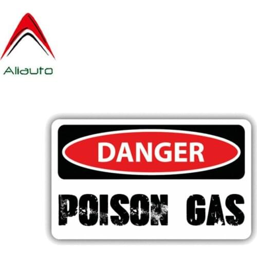 Aliauto Warning Car Sticker Danger Poison Gas Decal Accessories PVC for Mercedes Volkswagen Renault Toyota Opel Seat VW,12cm*6cm