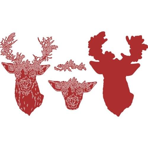 Christmas Theme Reindeer Cover Cutting Dies Scrapbook Diary Decoration Stencil Embossing Template DIY Greeting Card Handmade