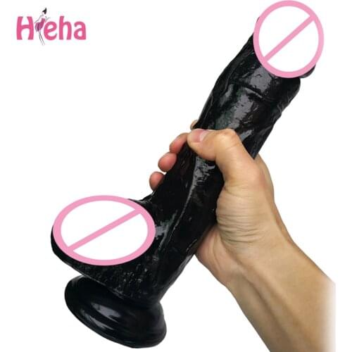 26.5*5.5 cm Super Huge Black Dildos Strapon Thick Giant Realistic Dildo Anal Butt with Suction Cup Big Penis Sex Toy For Women