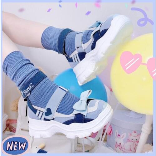 Lolita shoes sweet princess daily japanese casual sports shoes thick bottom college style kawaii shoes cosplay loli women shoes