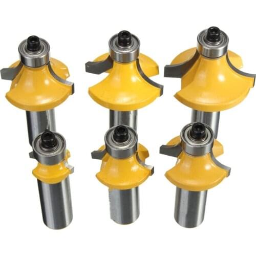 High Strength Roundover Router Bit Set - 1/2" Shank New High hardness Tungsten alloy 6pcs/set
