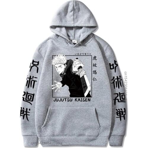 Japanese Anime Hoodies Jujutsu Kaisen Graphic Hoodie Anime Streetwear Aesthetic Harajuku Yuji Itadori Camisas Streetwear Male