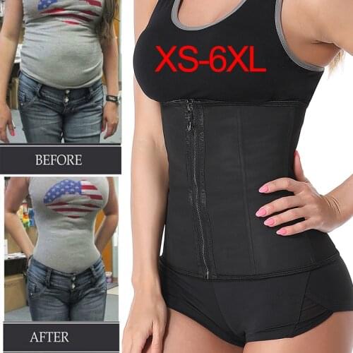 XS-6XL Corset Body Shaper Latex Waist Trainer Cincher Zipper Underbust Weight Loss Slimming Shapewear Hourglass Modeling Belt