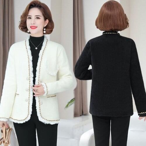 2021 Winter Warm Cardigan Jacket Women Thick Loose Outerwear All-Match Knitted Coat Double Breasted Harajuku Jacket Female