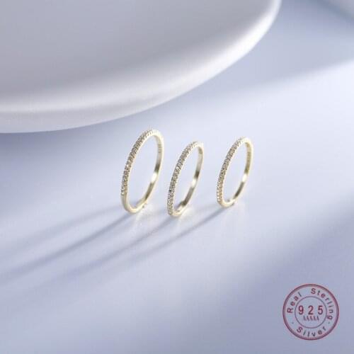 HI MAN 925 Sterling Silver Plated 14K Gold French Sparkling Pavé Zircon Ring Women High Quality Elegant Banquet Jewelry