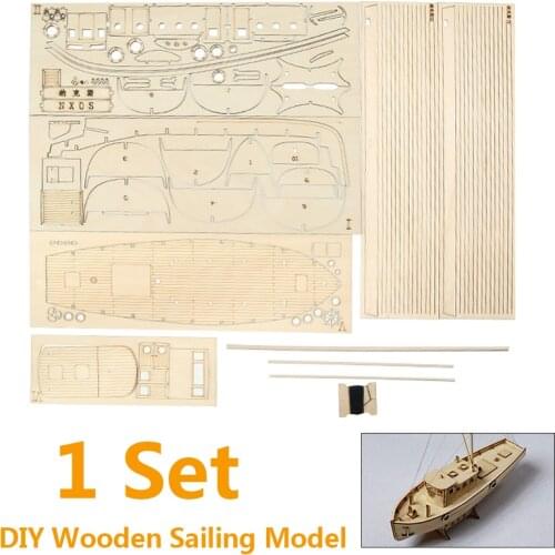 1/50 Scale Wooden Sailing Boat Model DIY Kits 250 x 90 x 240 mm Model Building Ship Sailboat Model Kit Children Toys