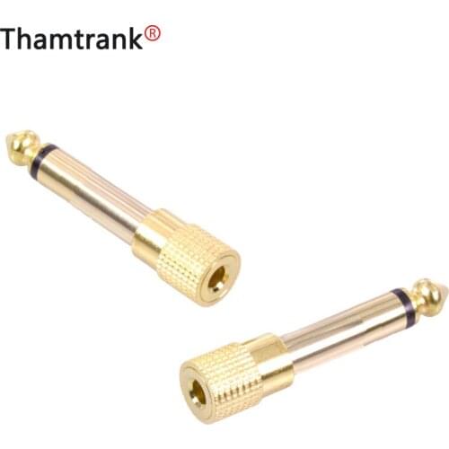 10pcs/pcs Mono 6.35mm Male to 3.5mm Female Jack Adapter Gold Plated Jack 3.5mm to 6.35mm Plug Converter Extender Audio Connector