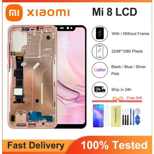 100% Test 6.21'' Display Replacement For Xiaomi Mi 8 LCD Touch Screen Digitizer Assembly For Xiaomi Mi8 Display Repair parts