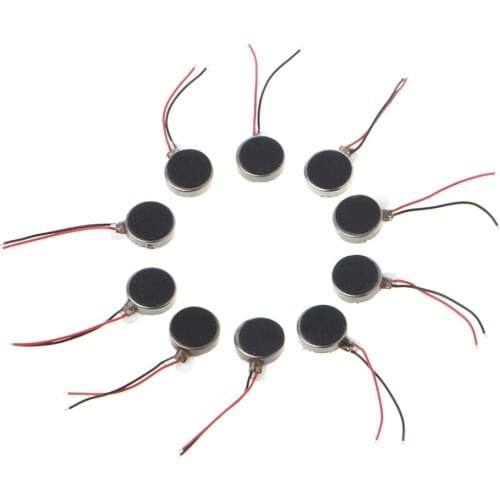 10x DC 3V 70mA 12000 RPM For Phone Coin Flat Vibrating Vibration Motor Vibration Motor