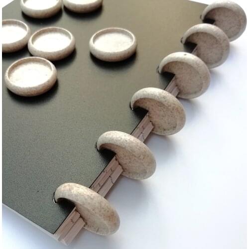 12pcs Wheat Straw Ring Disc Binder Degradable Mushroom Hole Notebook Discs For Planner Diary Book Disc Office Binding Buckle 24m