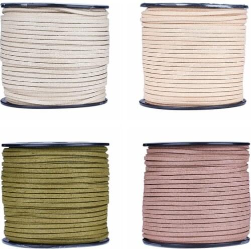 3.0x1.4mm 90m/roll Environmental Faux Suede Cord Thread for Jewelry Making DIY Findings Necklace Bracelet Decoration Material
