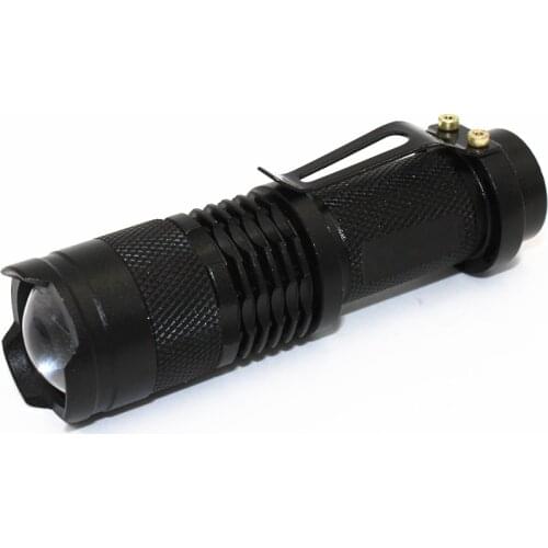 10Pcs/lot Mini SK68 Aluminum 3 Modes Torch 350LM Q5 LED Flashlight Adjustable Focus Zoom Lamp Light