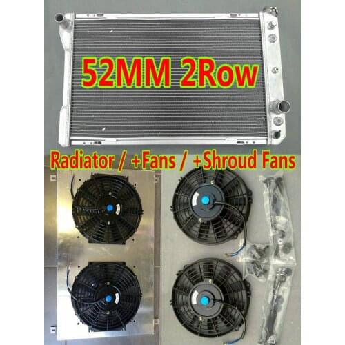 Aluminum Radiator + Shroud Fans For 1982-1992 Pontiac Firebird Trans Am / S/E Coupe Chevy Camaro RS/Z28 2.5/2.8/5.0/5.7L V6/V8