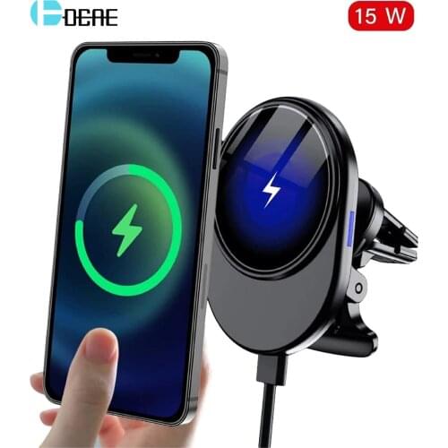 Magnetic Car Mount Wireless Charger for iPhone 12 13 Pro Max Mini Series Qi PD 15W Fast Charging Car Phone Holder Air Vent Stand