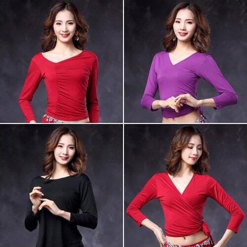 Belly Dance Blouse Modal Gongfu Dress Long Sleeve Sexy Oriental Dance Dress with New Spring and Summer Style