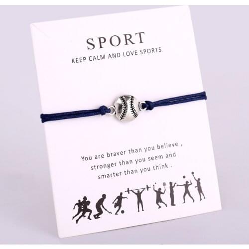 Softball Baseball Basketball Soccer Field Hockey Tennis Charm Bracelets Sport Women Men Girl Boy Unisex Jewelry Drop Shipping