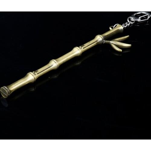 10PCS/LOT LOL Jewelry League Legends Keychain for Women Man Teemo Bamboo Weapon Model Keyrings