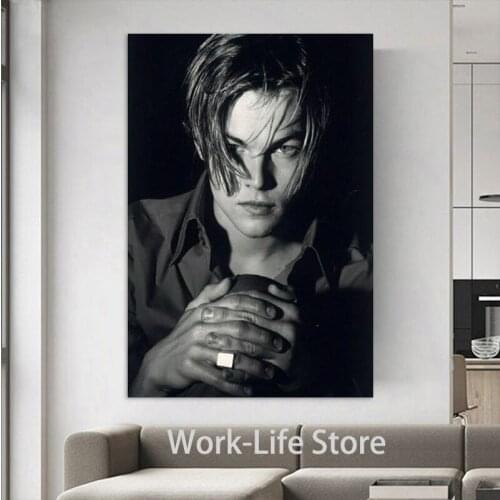 Black White Leonardo DiCaprio Movie Star Actor Painting Poster Prints Canvas Wall Picture For Home Room Decor