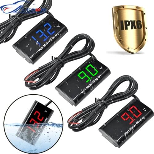DC 8 18V IPX6 Waterproof LED Digital Voltmeter 12V Volt Gauge Voltage Indicator Monitor Detector Car Motorcycle Panel Meters