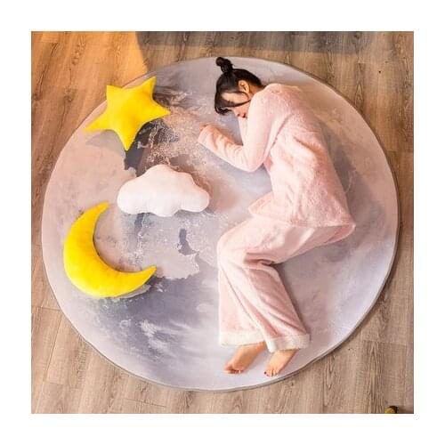 Colored Round Planet Carpet Bedroom Living Room Chair Non-Slip Soft Mat