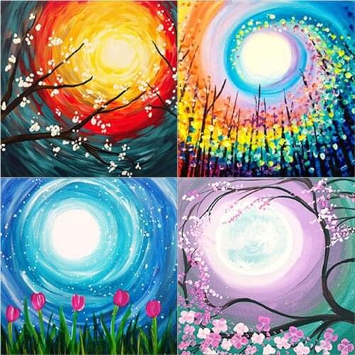 DIY 5D Diamond Painting Full Moon Cross Stitch Flower Diamond Embroidery Full Round/Square Drill Mosaic Home Decor Manual Gift