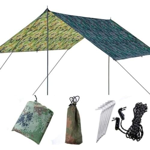 3 Size Hammock Waterproof Rain Fly Tent Tarp Lightweight Portable Waterproof Ripstop Easily Fold Sun Shelter UV Protection