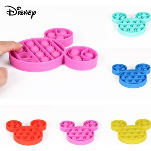 Disney 11cm Mickey Mouse Fidget Toys Push Pop Bubble Sensory Antistress Squeeze Toy for Relieving Anxiety of Adults Children