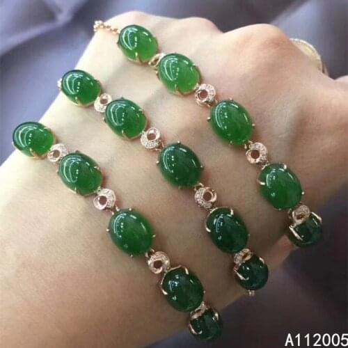 KJJEAXCMY fine jewelry 925 sterling silver inlaid natural jasper hand bracelet new female luxury jade bracelet support testing
