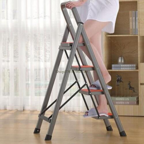 Ladder Household Folding Ladder Thickened Indoor Herringbone Ladder Mobile Stair Telescopic Ladder Multi-functional Small Ladder