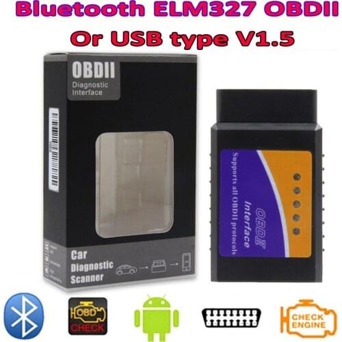 Best New V1.5 ELM 327 Bluetooth ELM327 OBDII / OBD2 Version 1.5 Vehicle Diagnostic Scanner Tool Reader Works On Android