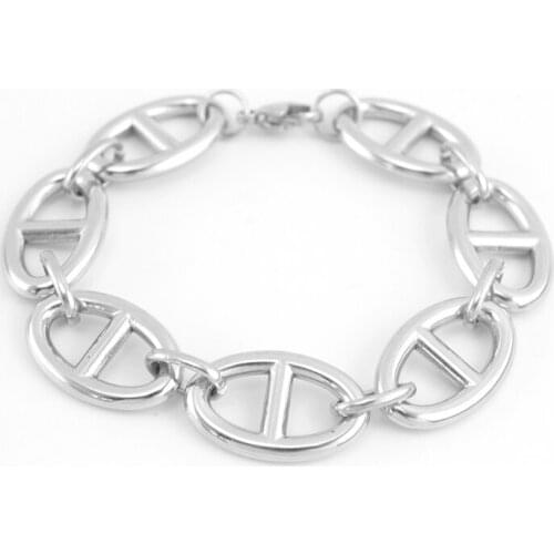 Marine anchor chain Connector Women Men Fashion Bracelet Stainless Steel chunky heavy chain Jewelry gift