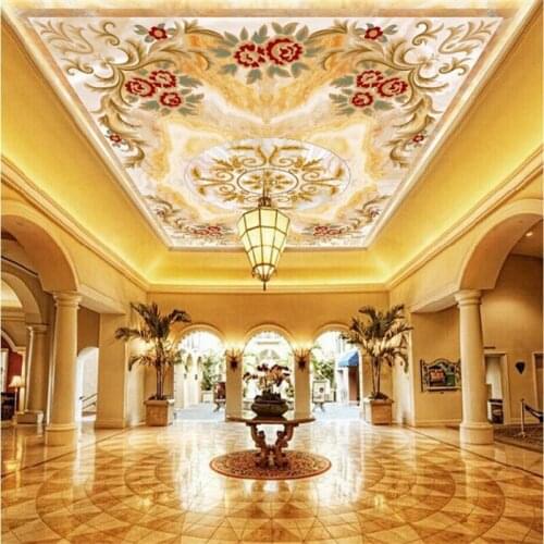 Beibehang Wallpaper mural custom living room bedroom dining room European pattern marble zenith ceiling mural home decoration