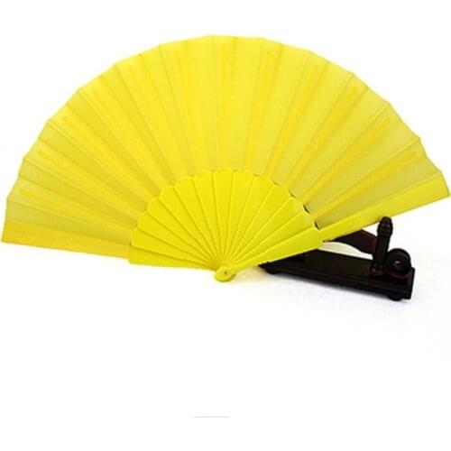 Wholesal Hot selling 100pcs/lot Plain Dyed Blank Folding Hand Fan Fabric Plastic Spanish Hand Fan Dance Fan