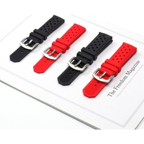 114/5000 High-quality Red Black 22mm 24mm Rubber Watchband For Tag Heuer Strap Breathable Band Soft Watch Band For CARRERA Brac