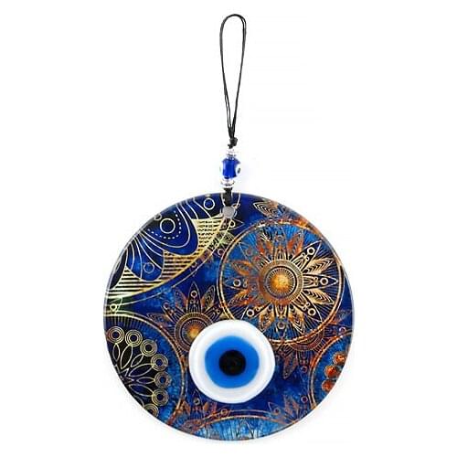 Handmade Solar Fusion Glass Evil Eye Bead 12cm