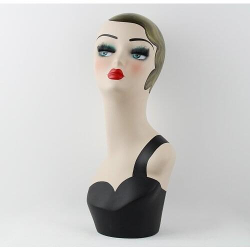 Hand Painted Female Mannequin Head For Hat Jewelry Display And Decoration
