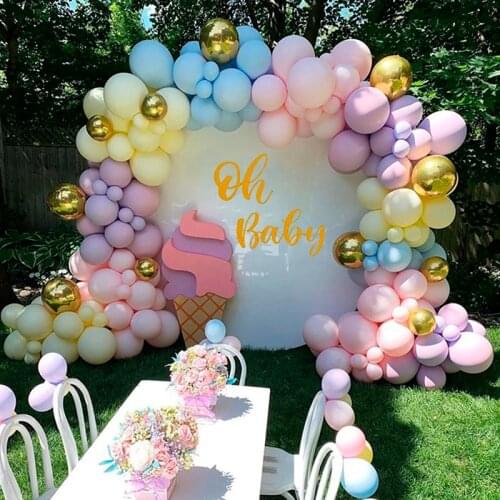 120pcs DIY Macaron Balloon Garland Arch Kit Gold White Balloon for Birthday Baby Shower Weddings Party Decoration