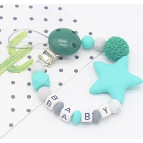 Silicone Baby Pacifier Clip with Silicone Beads For Infnat Kids Teething Soother Chew Toys Pacifier Chain Dummy Nipple Clips